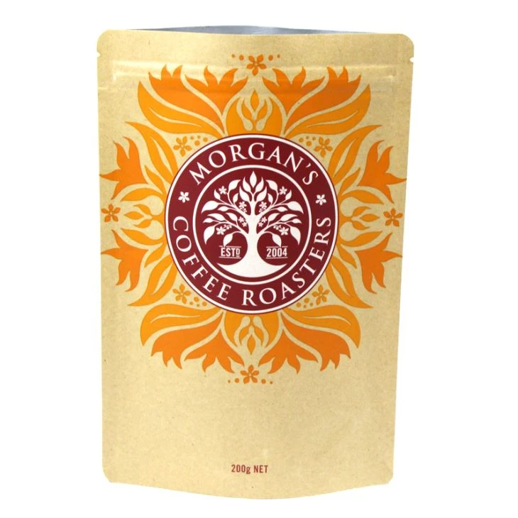 Kraft Papír Stand Up Zipper Coffee Bag s Vlave