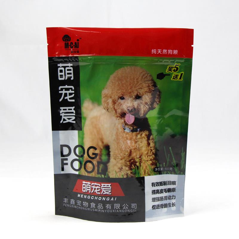 Stand Up Dog Food Packaging With Window