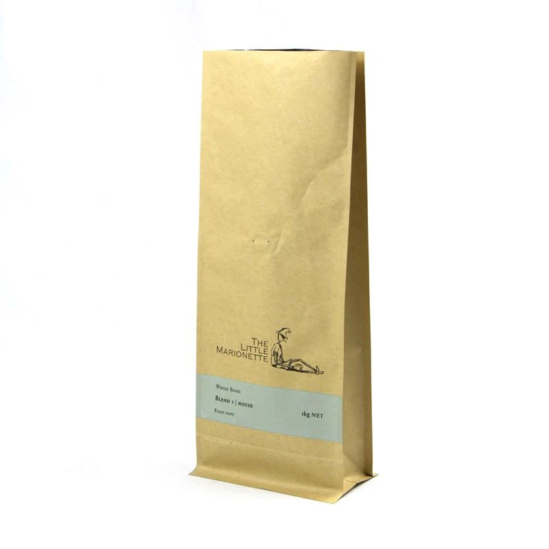 Kraft Paper Aluminum Foil Bag s ventilem 8 bočně utěsněný Kraft Paper Aluminium Foil Bag With Valve 8 Side Sealed