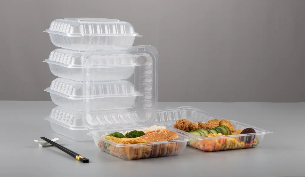 Clear hinged container
