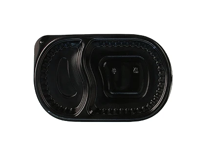 Oval 2 Compartment Food Container
