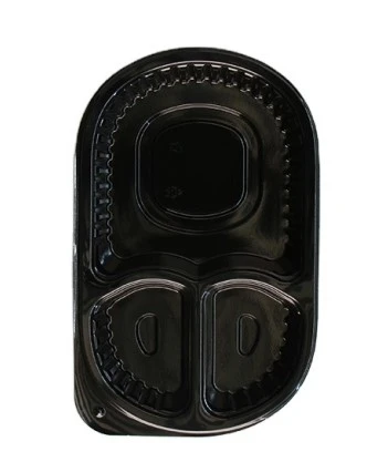 2222221225 OVAL Oval Meal Tray with 3 Divisions and Lid