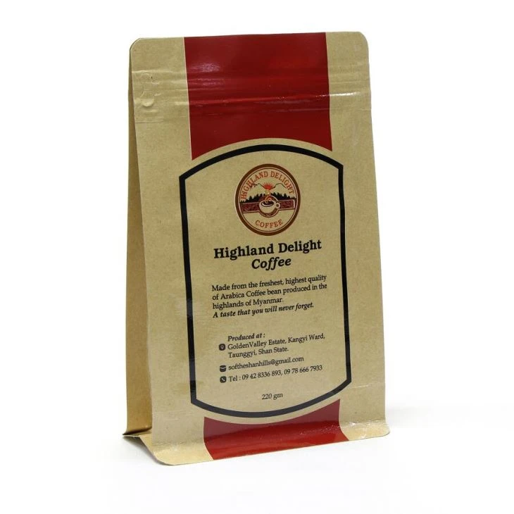 Krabička na kávu Kraft Paper Flat Bottom
