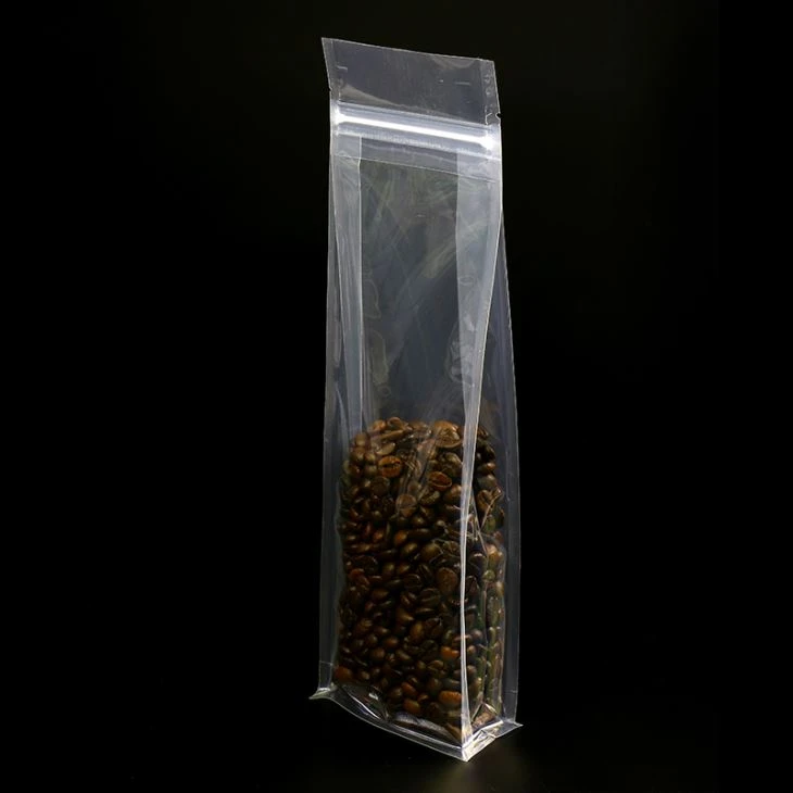 Clear Square 200g Plastic Flat Bottom Pouch With Zip Lock