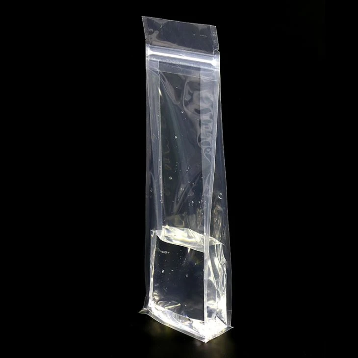 Clear Square 200g Plastic Flat Bottom Pouch With Zip Lock