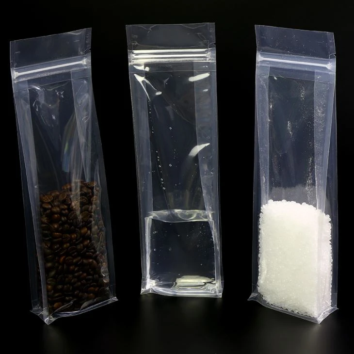 Clear Square 200g Plastic Flat Bottom Pouch With Zip Lock