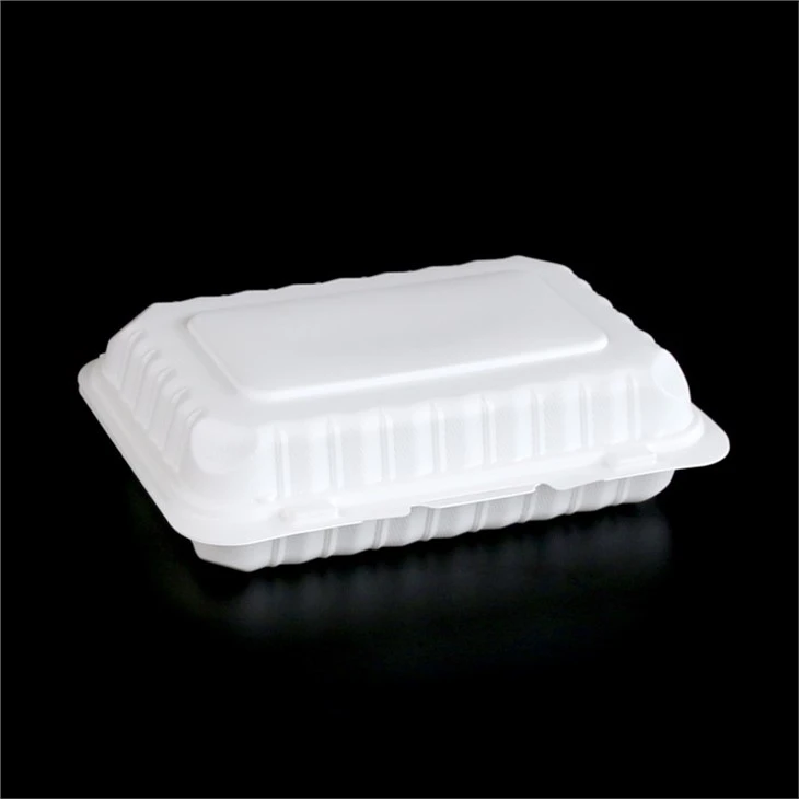 9x6inch Hinged To Go Clamshell Mineral Filled Takeaway Food Container Microwaveable