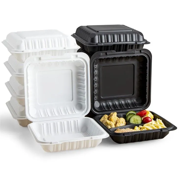 9x9x3inch mikrovlnná nádoba Take Out Food To Go PP Plast Jednorázový Take Away Lunch Bento Box