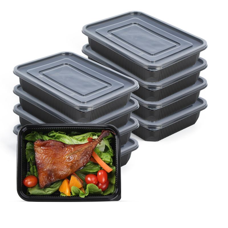 Jednorázové plastové dózy na čerstvé potraviny o objemu 850 ml, 3 přihrádky, ...