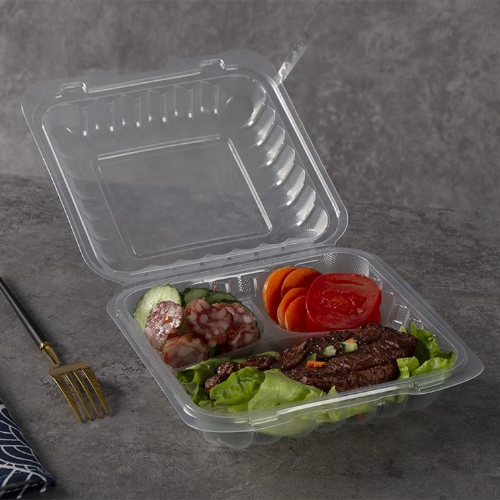 Jednorázové nádoby na obědy Bento Box z průhledného plastu