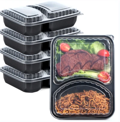 2 Compartments Disposable To Go Containers