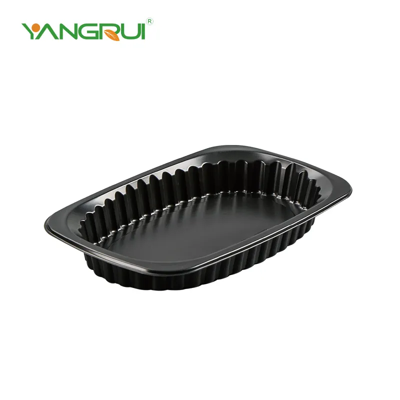 Černé plastové potravinářské podnosy