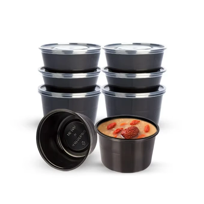 black takeout bowl