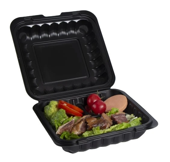 Black and White 9 inch food prep container