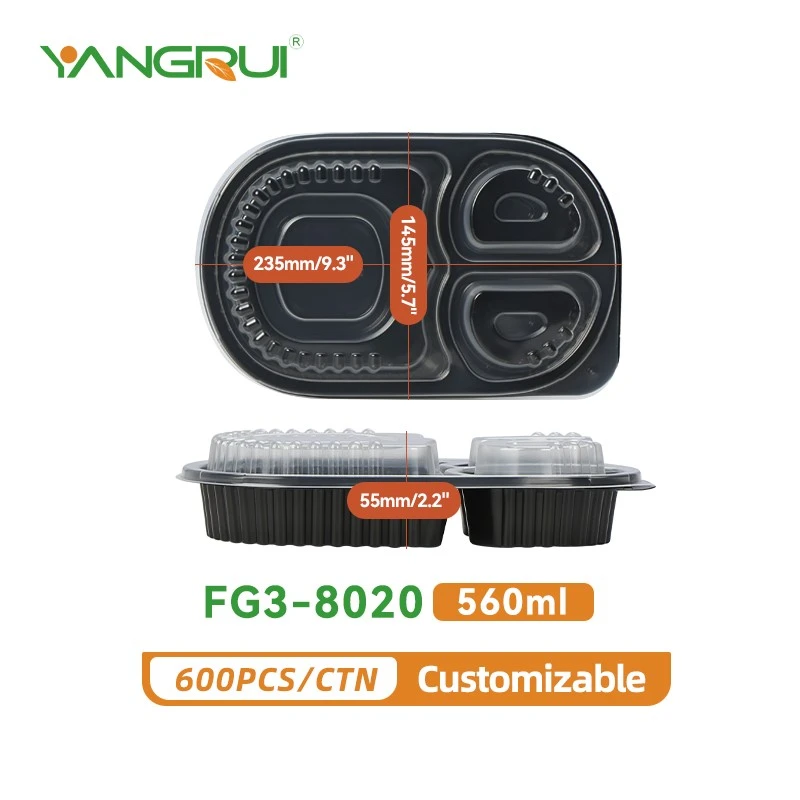 3-compartment take-out containers